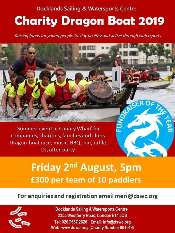 DSWC Charity Dragon Boat Challenge 2nd Aug – All Teams Welcome